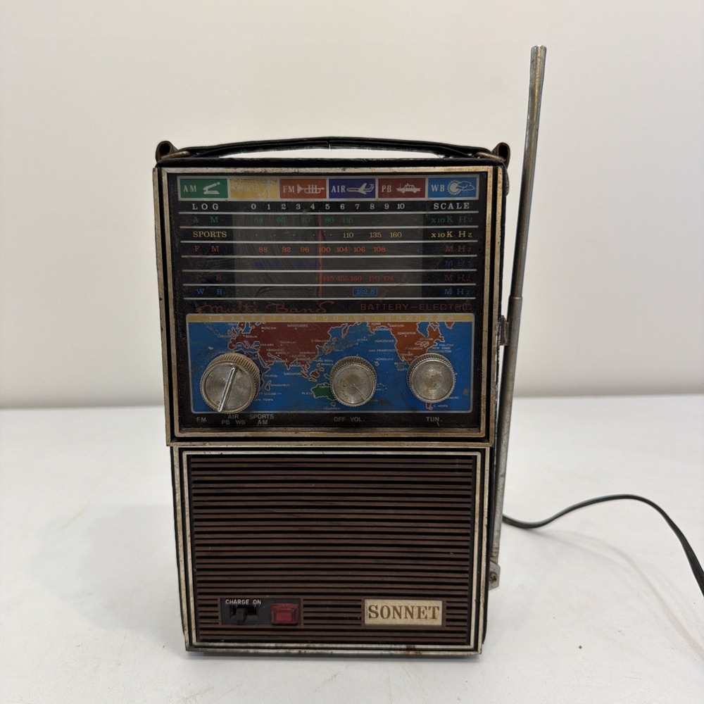 Vintage Sonnet 181P Multi-Band World Radio - AM/FM/SW/Air/PB/WB - Retro MCM